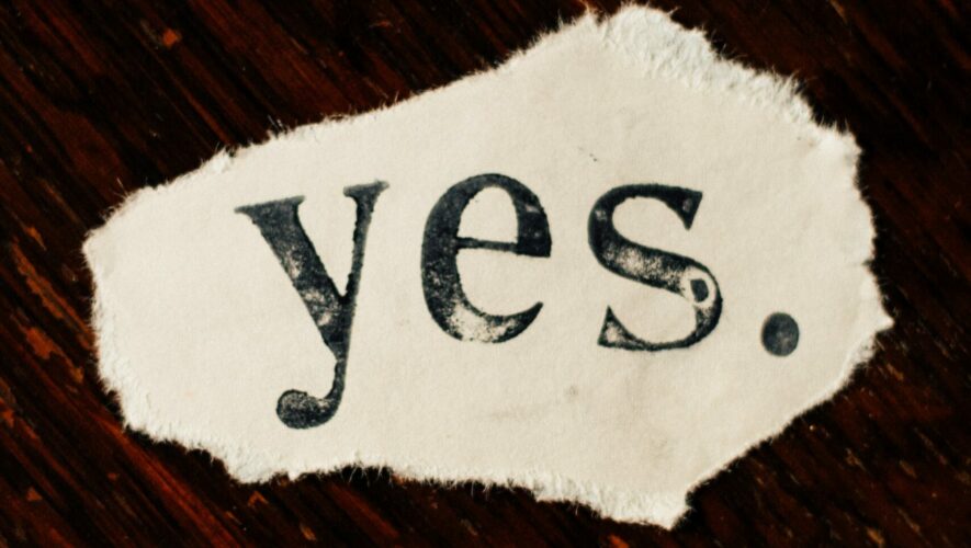 yes typed on a scrap of paper